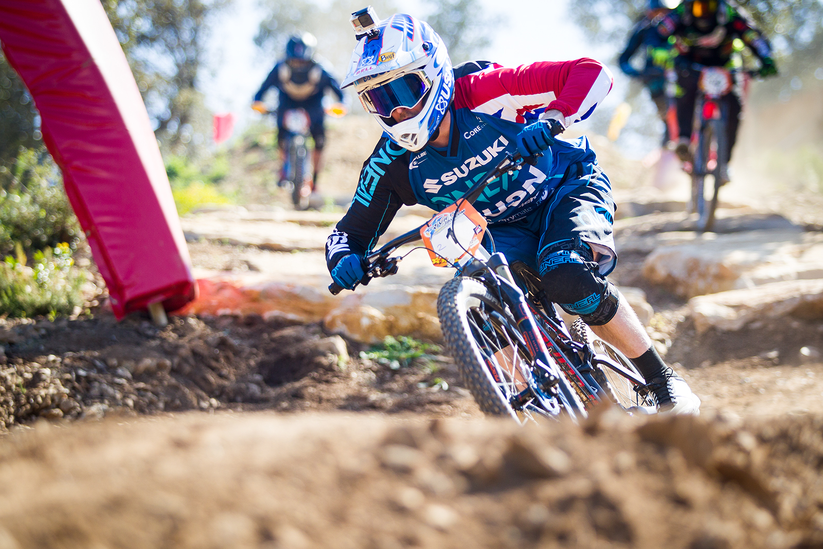 Open practice and finals action during round 1 of the 4X Pro Tour at Azur Bike Park, Rocqbrune, , France on April 09 2017. Photo: Charles A Robertson